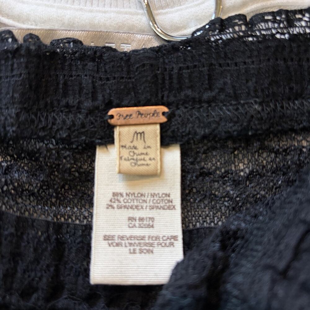 Free People Mesh Tiered Lace Ruffled Leggings Med. Whimsical Victorian Boho Goth - Picture 7 of 11
